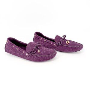 Louis Vuitton Gloria LV Moccasin Loafers Purple Suede Flats Size 40 US 10 Women